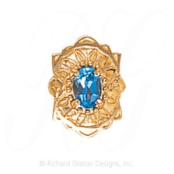 GS468 BT - 14 Karat Gold Blue Topaz Slide 